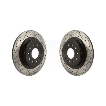 Rear Drilled Slot Brake Rotor Pair For 16-18 Buick Envision With 315mm Diameter KD-100519