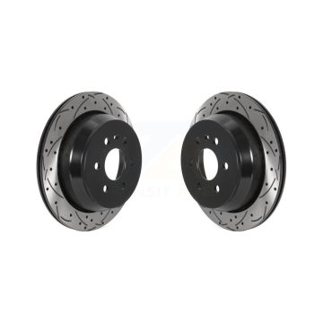 Rear Coated Drilled Slot Disc Brake Rotor Pair For 2015-2020 Chevrolet Colorado GMC Canyon KD-100520
