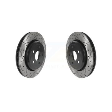 Rear Coated Drilled Slotted Disc Brake Rotors Pair For Jeep Grand Cherokee Dodge Durango KD-100523