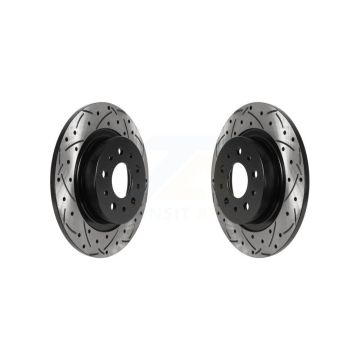 Rear Coated Drilled Slotted Disc Brake Rotors Pair For 2014-2020 Fiat 500L KD-100524