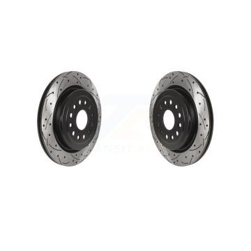 Rear Coated Drilled Slotted Disc Brake Rotors Pair For Ram 1500 KD-100525