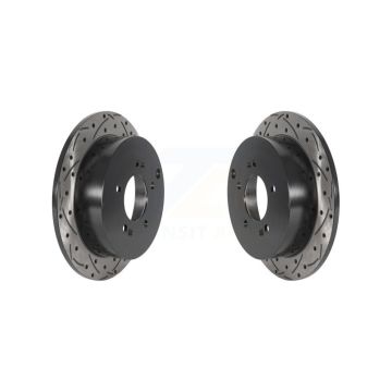 Rear Coated Drilled Slotted Disc Brake Rotor Pair For Hyundai Tucson Kia Sportage Santa Fe KD-100526