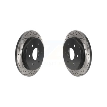 Rear Drilled Slot Disc Brake Rotors Pair For Nissan TITAN Armada INFINITI QX56 Pathfinder KD-100528