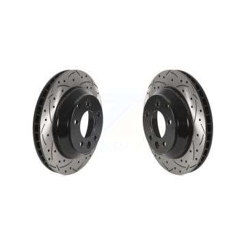 Rear Coat Drill Slot Disc Brake Rotors Pair For Porsche Cayenne Volkswagen Touareg Audi Q7 KD-100529