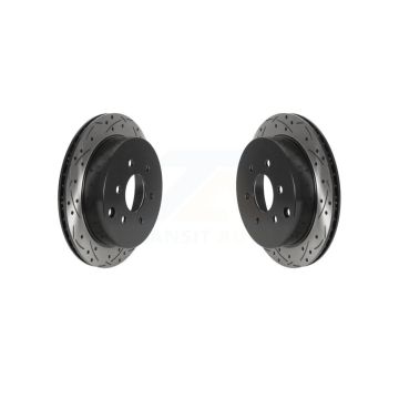 Rear Coated Drilled Slot Disc Brake Rotors Pair For Nissan Frontier Xterra Suzuki Equator KD-100530