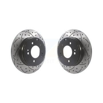 Rear Drilled Slot Disc Brake Rotor Pair For Hyundai Sonata Tucson Kia Optima Cadenza Azera KD-100531