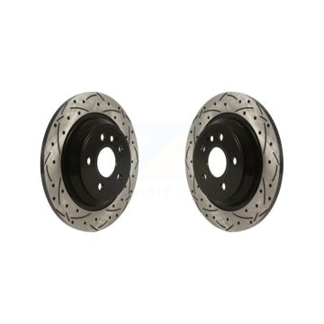 Rear Coated Drill Slot Disc Brake Rotors Pair For Volvo XC70 S60 V60 S80 Cross Country V70 KD-100533