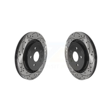 Rear Coated Drilled Slotted Disc Brake Rotors Pair For Volvo XC70 S60 V60 S80 V70 KD-100534