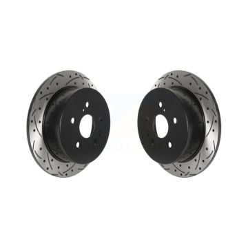 Rear Coated Drilled Slotted Disc Brake Rotors Pair For 2009-2016 Toyota Venza KD-100536