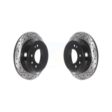 Rear Coated Drilled Slotted Disc Brake Rotors Pair For Hyundai Elantra Tucson Kia Sportage KD-100540