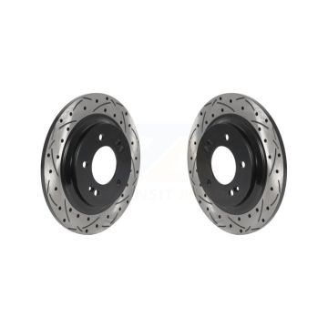 Rear Drill Slot Brake Rotors Pair For Hyundai Kia Sonata Optima Ioniq Elantra GT Forte5 EV KD-100545