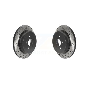Rear Coated Drilled Slotted Disc Brake Rotors Pair For 2014-2018 Subaru Forester 2.0L KD-100548