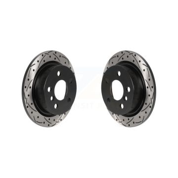 Rear Coated Drilled Slotted Disc Brake Rotors Pair For Mini Cooper KD-100550