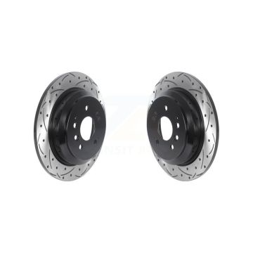 Rear Coated Drilled Slotted Disc Brake Rotors Pair For Honda Pilot Ridgeline Passport KD-100551