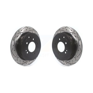 Rear Coated Drilled Slotted Disc Brake Rotors Pair For Hyundai Tucson Kia Sportage KD-100553