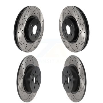 Front Rear Coated Drilled Slotted Disc Brake Rotors Kit For Land Rover Range Evoque KD-100557