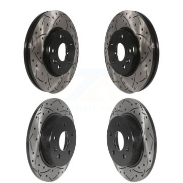 Front Rear Coated Drilled Slot Disc Brake Rotors Kit For Chevrolet Cruze Bolt EV EUV Volt KD-100558