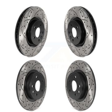 Front Rear Drilled Slot Disc Brake Rotors Kit For Land Rover Discovery Sport Jaguar E-Pace KD-100561