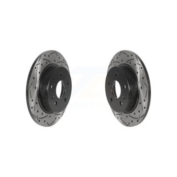 Rear Coated Drilled Slotted Disc Brake Rotors Pair For Chevrolet Cruze Bolt EV EUV Volt KD-100565