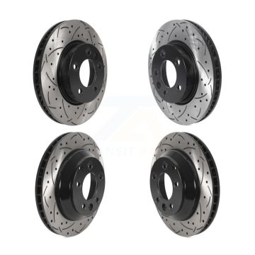 Front Rear Coated Drilled Slotted Disc Brake Rotor Hub Assembly Kit For Volkswagen Touareg KD-100567