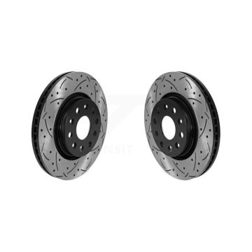 Front Coated Drilled Slotted Disc Brake Rotors Pair For Jeep Wrangler Gladiator KD-100582