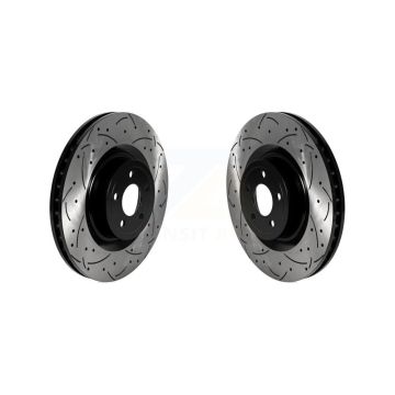 Front Coated Drilled Slotted Disc Brake Rotors Pair For Ford Mustang KD-100585