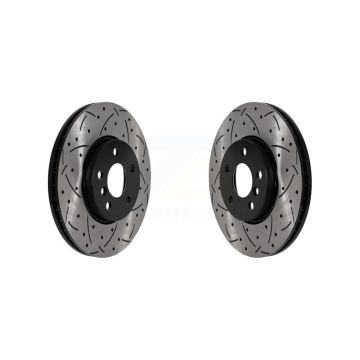 Front Coated Drilled Slotted Disc Brake Rotors Pair For Mini Cooper Countryman Clubman KD-100586