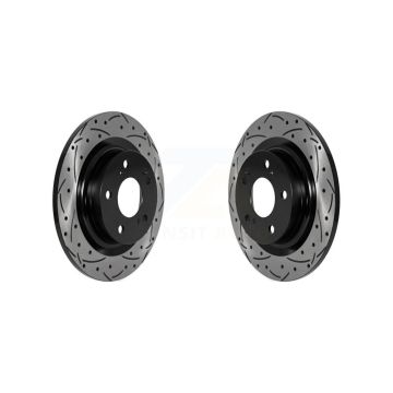 Rear Coated Drilled Slotted Disc Brake Rotors Pair For Honda Civic Acura Integra KD-100589