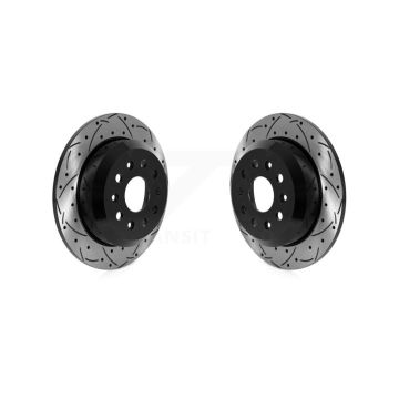 Rear Coated Drilled Slotted Disc Brake Rotors Pair For Jeep Wrangler KD-100590