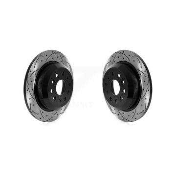 Rear Coated Drilled Slotted Disc Brake Rotors Pair For Jeep Wrangler KD-100591