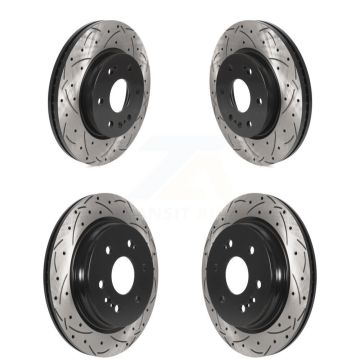 Front Rear Drill Slot Brake Rotors Kit For GMC Chevrolet Silverado 1500 Sierra Yukon Tahoe KD-100595