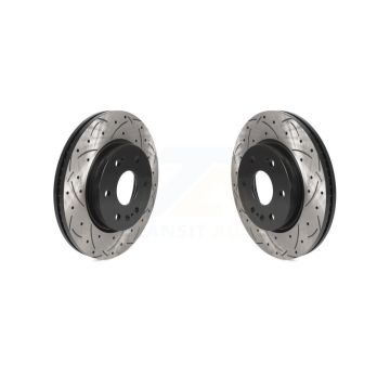 Front Drilled Slot Brake Rotor Pair For GMC Chevrolet Silverado 1500 Sierra Yukon Tahoe XL KD-100598