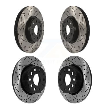 Front Rear Drill Slot Brake Rotors Kit For Volkswagen Taos With 312mm Diameter Rotor KD-100604