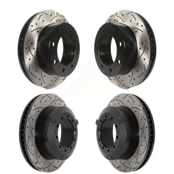 Front Rear Drilled Slot Brake Rotors Kit For 05-09 Ford F-450 Super Duty With 8 Lug Wheels KD-100614