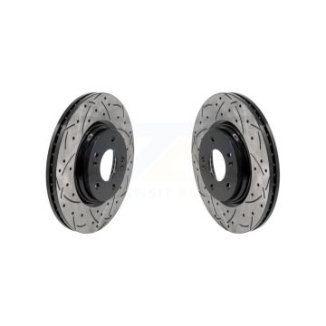 Front Coated Drilled Slotted Disc Brake Rotors Pair For Hyundai Elantra Sonata Kia K5 KD-100627