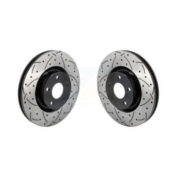 Front Coated Drill Slot Disc Brake Rotor Pair For Ford Escape Bronco Sport Lincoln Corsair KD-100630