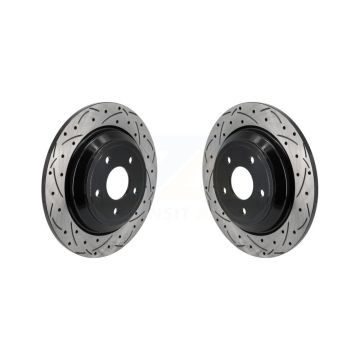 Rear Drilled Slot Disc Brake Rotor Pair For Ford Escape Bronco Sport Focus Lincoln Corsair KD-100633