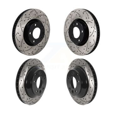 Front Rear Coat Drill Slot Disc Brake Rotor Hub Kit For Volkswagen Touareg Porsche Cayenne KD-100636