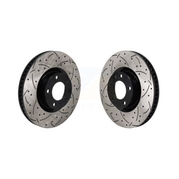Front Coated Drilled Slotted Disc Brake Rotors Kit For Volkswagen Touareg Porsche Cayenne KD-100640