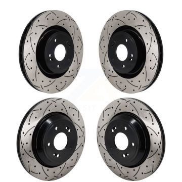 Front Rear Drill Slot Brake Rotors Kit For Genesis G70 3.3L With 330mm Diameter Rotor KD-100653