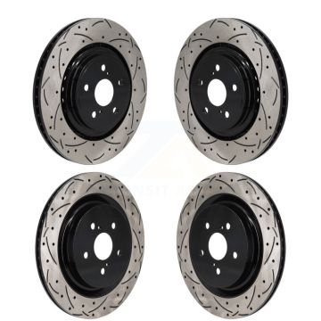 Front Rear Coated Drill Slot Disc Brake Rotor Kit For Toyota Highlander Lexus RX350 RX350h KD-100655