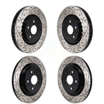 Front Rear Drilled Slot Brake Rotors Kit For Toyota Sienna RAV4 Prime bZ4X Subaru Solterra KD-100656