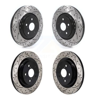 Front Rear Coat Drill Slot Disc Brake Rotors Kit For Lexus NX350h NX350 NX250 Toyota Crown KD-100657