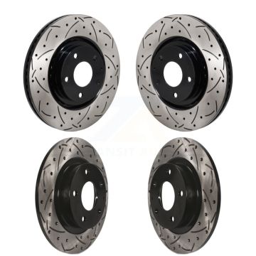 Front Rear Coated Drilled Slotted Disc Brake Rotors Kit For 2019-2021 Mazda 6 Turbocharged KD-100660