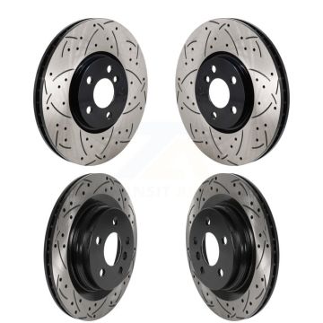 Front Rear Coated Drilled Slotted Disc Brake Rotors Kit For Mini Cooper Countryman Clubman KD-100661