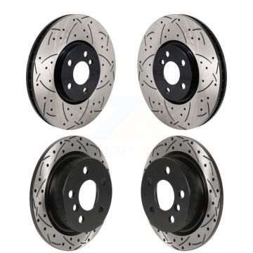 Front Rear Coated Drilled Slotted Disc Brake Rotors Kit For Mini Cooper KD-100663