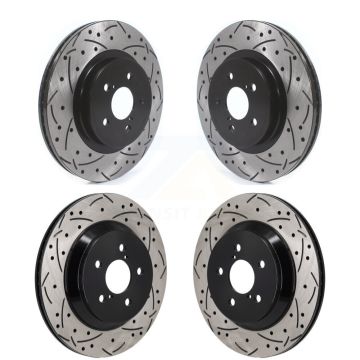 Front Rear Drilled Slot Brake Rotors Kit For Subaru Crosstrek With Electric Parking KD-100664