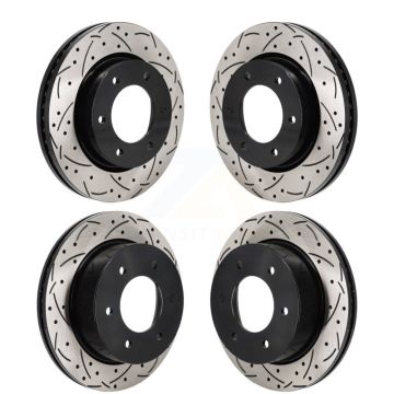 Front Rear Coated Drilled Slotted Disc Brake Rotors Kit For Ford Ranger Bronco KD-100667