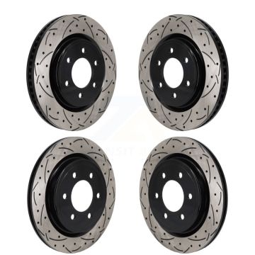 Front Rear Drilled Slot Disc Brake Rotors Kit For Ford F-150 Expedition Lincoln Navigator KD-100670