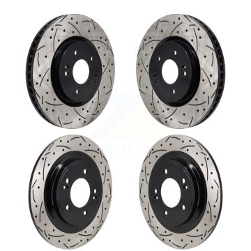 Front Rear Coated Drilled Slotted Disc Brake Rotors Kit For Hyundai Tucson Kia Sportage KD-100675